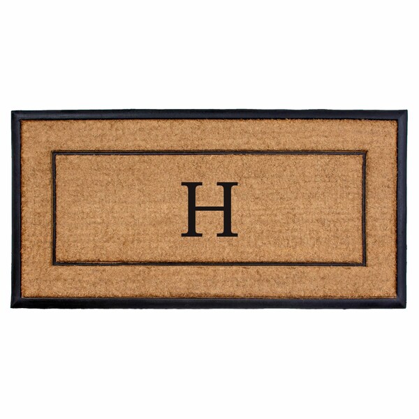 Calloway Mills Monogram Door Mat, Black, Natural, 24 in W x 48 in L 101632448H - main